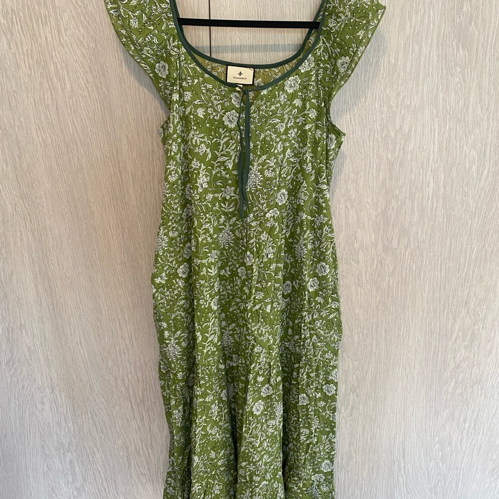 Tuckernuck Olive Green Floral Maxi Dress